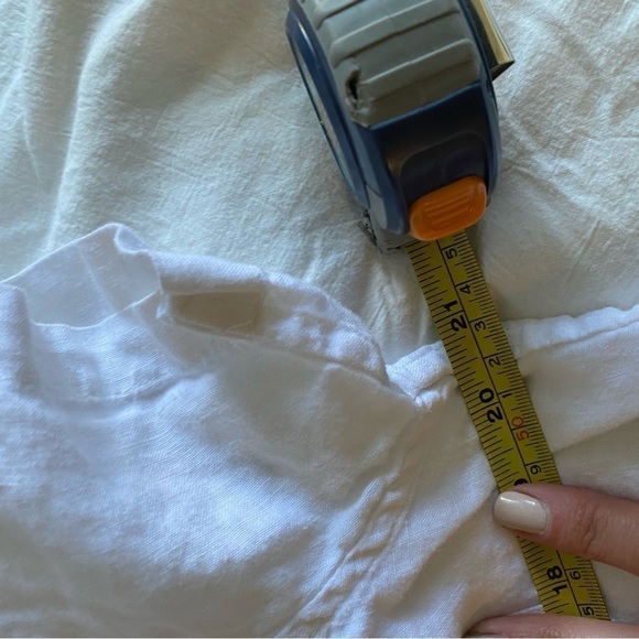 In Bed Store Women’s White Linen Button Down Shirt Blouse Pajama Top Size 2 - Picture 9 of 9